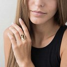 Золотое кольцо с фианитами к04363 от ювелирного магазина Оникс