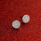 Серебряные серьги - пусеты с фианитами 121916 от ювелирного магазина Оникс - 3
