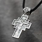 Серебряный православный крест с чернением 132488 от ювелирного магазина Оникс - 1