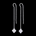 Срібні сережки "Клевер" з фіанітами 121709 от ювелирного магазина Оникс