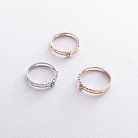 Золотое помолвочное кольцо c сердечками (фианит) к07587 от ювелирного магазина Оникс - 6