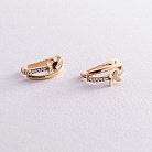 Золоті сережки "Метелики" з фіанітами с04919 от ювелирного магазина Оникс