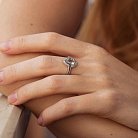 Двойное серебряное кольцо "Капелька" с кварцом и фианитами GS-01-004-6410 от ювелирного магазина Оникс - 1