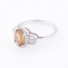 Золотое кольцо с дымчатым кварцем и бриллиантами к368 от ювелирного магазина Оникс - 1