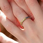 Золота каблучка з доріжкою каменів (сині та жовті діаманти) кб0507di от ювелирного магазина Оникс - 7