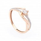 Золотое помолвочное кольцо с фианитами к03342 от ювелирного магазина Оникс