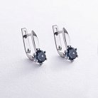 Серебряные серьги с топазами "Лондон голубой" GS-02-017-33 от ювелирного магазина Оникс