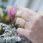 Золотое кольцо "Корона" (фианиты) к05353 от ювелирного магазина Оникс - 3
