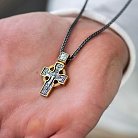 Серебряный крест "Распятие" с позолотой 132397 от ювелирного магазина Оникс - 3