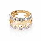 Золотое кольцо с тиграми (фианиты) к05617 от ювелирного магазина Оникс - 1