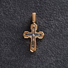Серебряный крестик с чернением и позолотой 132388 от ювелирного магазина Оникс - 1