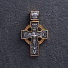 Серебряный крест "Распятие" с позолотой 132397 от ювелирного магазина Оникс - 4