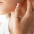 Золотое кольцо "Сердечки" с фианитами к07045 от ювелирного магазина Оникс - 1