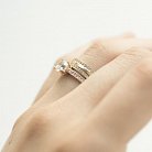 Золотое помолвочное кольцо с фианитами к05795 от ювелирного магазина Оникс - 4