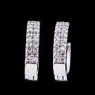 Срібні сережки "Кільця" з фіанітами 121679 от ювелирного магазина Оникс - 2