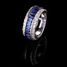Серебряное кольцо с синими фианитами (родий) 11750с от ювелирного магазина Оникс
