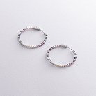 Серебряные серьги - кольца с разноцветными фианитами 123304 от ювелирного магазина Оникс - 2