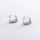 Серебряные серьги с пиропами и фианитами GS-02-063-4110 от ювелирного магазина Оникс - 1