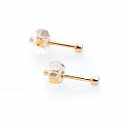 Золотые серьги-гвоздики с бриллиантами сб0145ch от ювелирного магазина Оникс - 1