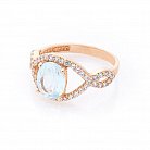 Золотое кольцо с голубым топазом и фианитами к02371т от ювелирного магазина Оникс - 2