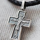 Срібний православний хрестик з чорнінням "Розп'яття. Божа Матір" Втілення". П'ять святителів" 13437 от ювелирного магазина Оникс - 3