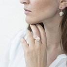 Женское кольцо (культ. пресн. жемчуг, фианиты) к05280 от ювелирного магазина Оникс