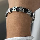Мужской серебряный браслет "Мидгард Викингов" (кожа) OR134710 от ювелирного магазина Оникс - 3