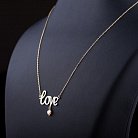 Золотое колье "Love" с сердечком кол01033 от ювелирного магазина Оникс