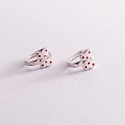 Дитячі срібні сережки "Метелики" (емаль) 123090 от ювелирного магазина Оникс - 1
