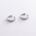 Золотые серьги - кольца с бриллиантами сб0447nl от ювелирного магазина Оникс - 2