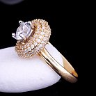 Золотое кольцо с фианитами к01742ж от ювелирного магазина Оникс - 4