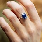 Серебряное кольцо с фианитами и синим сапфиром GS-01-134-3110 от ювелирного магазина Оникс - 3