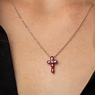 Золотой крестик с рубинами и бриллиантами пб0322nl от ювелирного магазина Оникс - 3