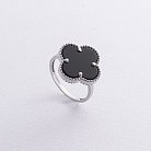 Серебряное кольцо "Клевер" (оникс) 112771 от ювелирного магазина Оникс - 2