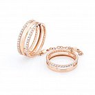 Золотое кольцо на две фаланги с фианитами к05460 от ювелирного магазина Оникс - 2