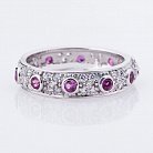 Серебряное кольцо с фиолетовыми фианитами 111929 от ювелирного магазина Оникс - 2