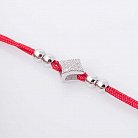 Браслет с красной нитью и серебряными вставками 141058 от ювелирного магазина Оникс - 1