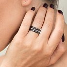Керамическое кольцо с серебряной вставкой и фианитами 263373 от ювелирного магазина Оникс - 4