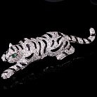 Серебряная заколка "Тигр" (фианиты,эмаль) 16088 от ювелирного магазина Оникс