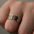 Золотое обручальное кольцо "Вышиванка" с чернением 28642400 от ювелирного магазина Оникс - 4