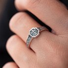 Серебряное религиозное кольцо (чернение) 112043 от ювелирного магазина Оникс - 1