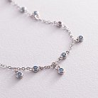 Срібний браслет з блакитними фіанітами на ногу 141567 от ювелирного магазина Оникс - 1