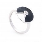 Серебряное кольцо (эмаль, фианит) 112111 от ювелирного магазина Оникс