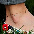 Золотой браслет на ногу "Сердечки" б01314 от ювелирного магазина Оникс - 4