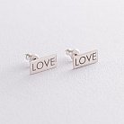 Серебряные серьги - пусеты "Love" 122868love от ювелирного магазина Оникс