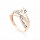 Золотое помолвочное кольцо с фианитами к05137 от ювелирного магазина Оникс