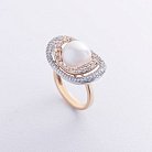 Золотое кольцо с бриллиантами и жемчугом к877 от ювелирного магазина Оникс