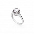 Серебряное помолвочное кольцо с фианитами 111256 от ювелирного магазина Оникс