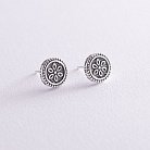 Сережки - пусети "Квіточки" в сріблі (чорніння) 122771 от ювелирного магазина Оникс