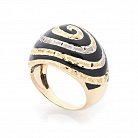 Золотое кольцо с эмалью к02702 от ювелирного магазина Оникс